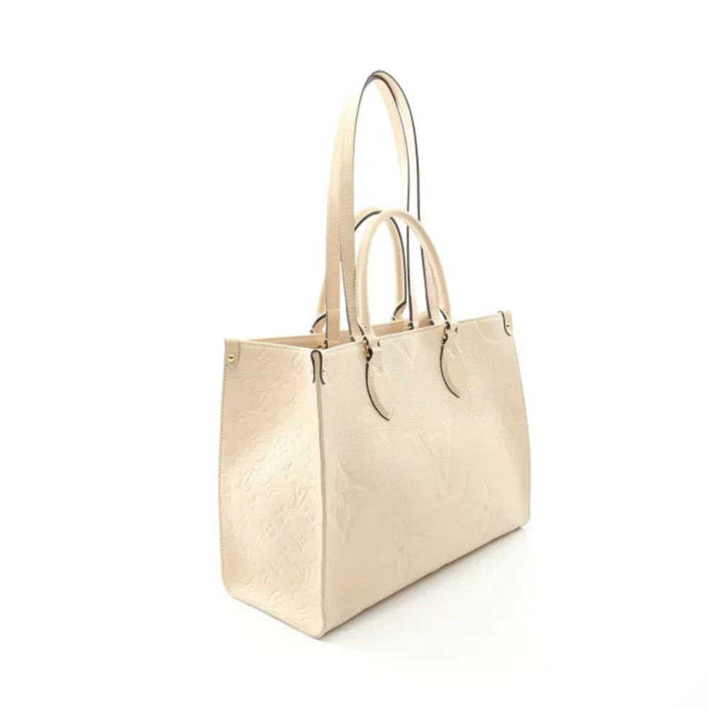 Louis Vuitton Bag White Ivory Leather Monogram OnTheGo Empreinte Tote